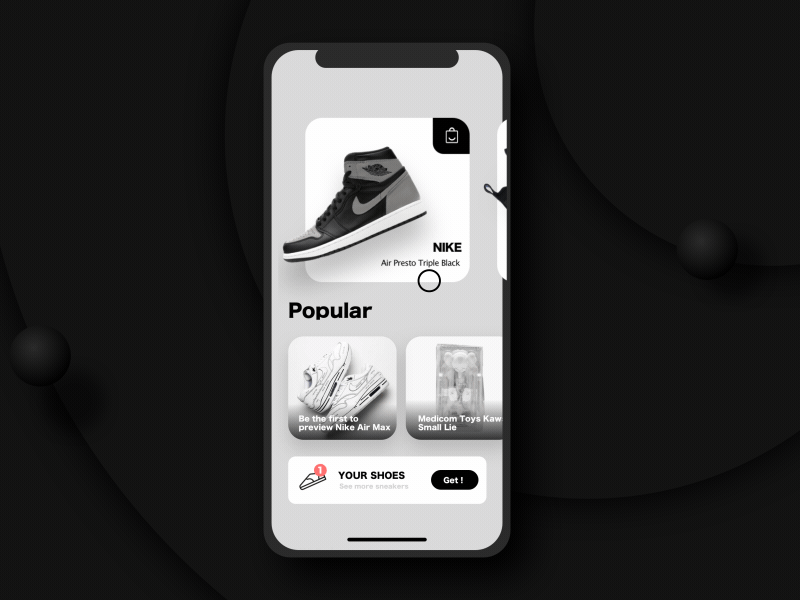 motion design-sneakers animation app artificial augmented cart concept design e commerce ecommerce app intelligence interaction ios iphone mobile nike nike air reality retail sneakers ui