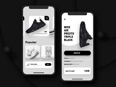 motion design-sneakers app augmented cart concept design e commerce ecommerce intelligence interaction ios iphone mobile nike reality shoes sneakers store ui