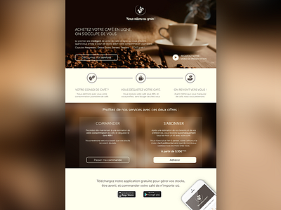 Nous Veillons Au Grain coffee flat landing onepage page responsive simple ui web webdesign website