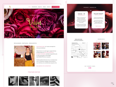 VelvetBeautyaBar - HomePage beauty clean clinic figma homepage layout minimal modern simple smallbusiness ui ux web webdesign website