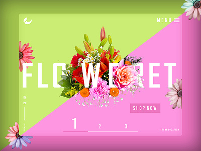 Floweret UI page collection color concept design dribbble ecommence flower logo menu shop shopping slider specscale typography ui ux web website