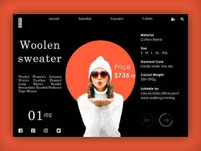 Wiinter Cloth Purchase page... design dribbble ecommerce ladies logo material price search shopping shopping bag size specscale sweater typography ui ux wear web winter winter cloth