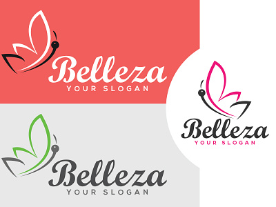 Belleza Logo Concept branding butterfly coloful color fashion fly font illustartor logo logo design logo design branding logo design challenge logo design concept modern slogan typography vector woman logo