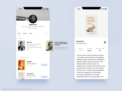 BookClub User Profile book bookclub club mobile app mobile design profile ui user user profile