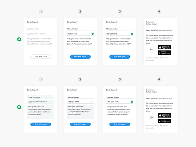 Initiate Chat via Mobile App listing page otp process real estate sketch startup web app