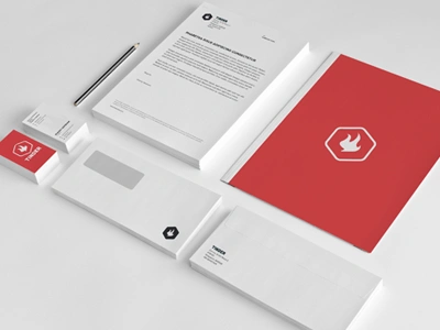 Tinder branding logo mockup stationary