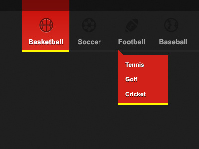 Navigation icons menu navigation