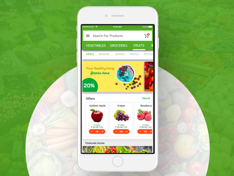 Grocery ordering application by Varshini Muniraj on Dribbble