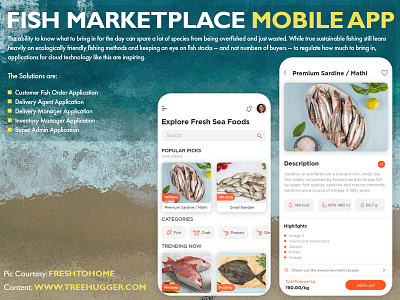 Fish Marketplace Mobile Application fish shop app mobile app mobile app design