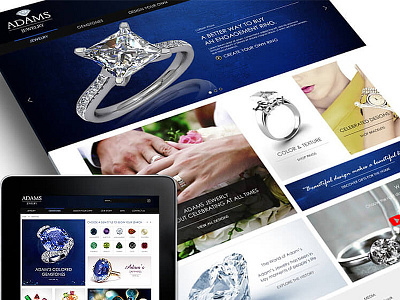ADAMS Jewelry Landing Page Design branding design graphic design mockup typography web layout