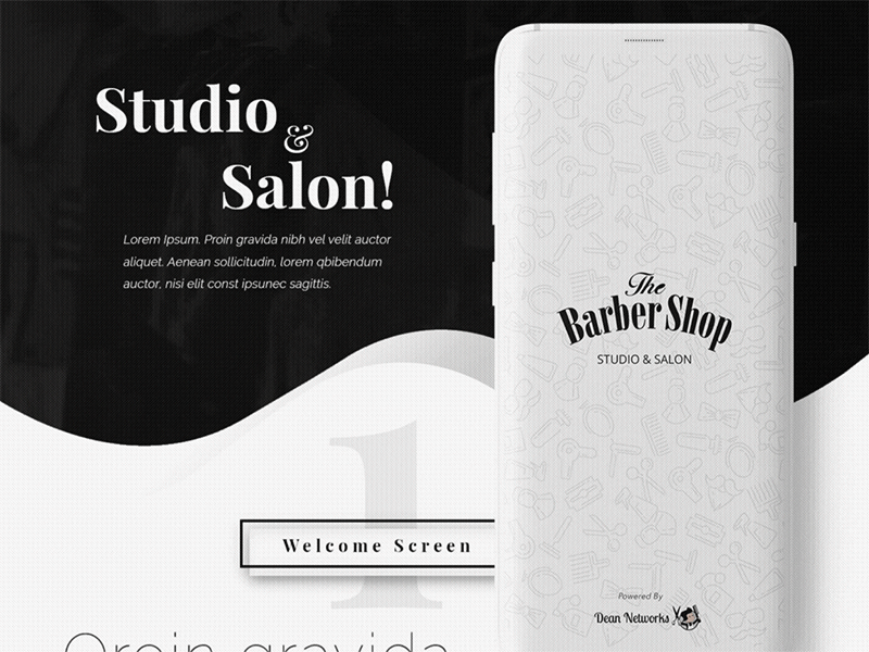 Barber Shop branding design graphic design illustration landing page layout mobile app presentation typography ui ux vector