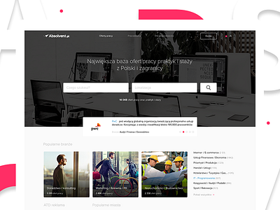 Absolvent.pl - home web platform (desktop & mobile) absolving flat home job kohutpiotr layout list minimal offer responsive shadow web