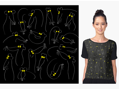 Mice | pattern black gadget mice mouse textile underground