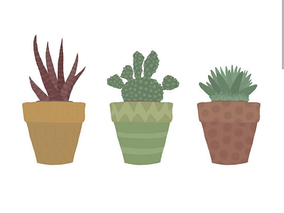 Tiny plants cactus digital illustration plants