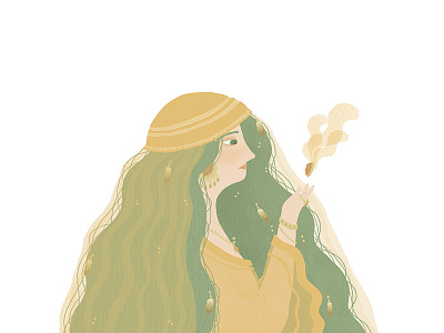 La diseuse de bonne aventure - The fortune teller fortuneteller gipsy greenhair illustration