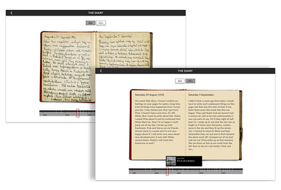 The Diary of Éva Weinmann - Diary screens desktop diary digital museum digital product design exhibition jewish museum ui ux web design