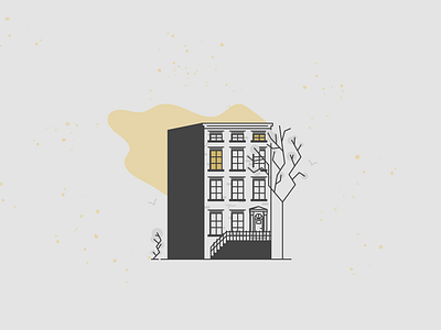Buildings | Brownstone, NYC architechture black white icons illustration line minimal new york