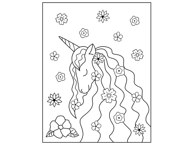 Illustration for Unicorn Coloring Book illustration vector