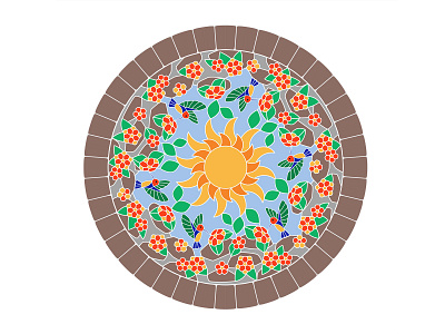 Mosaic design for round table design illustration vector