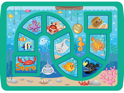 Underwater Plate for children illustration vector