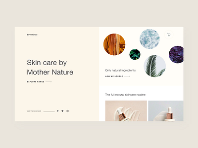 Light Skincare Webpage design flat lightui minimal natural scandinavian skincare ui