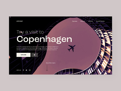 Travel | Copenhagen Landing page copenhagen landing page minimal travel traveling ui web web design webdesign
