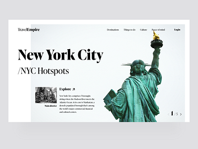 Travel - New York City black and white minimal new york city simple travel travel agency web webdesign website design