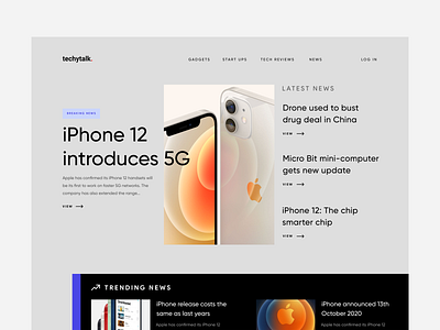 Tech Website Concept cards design flat iphone iphone 12 iphone 5g iphone 5g minimal tech tech website typography ui webdesign