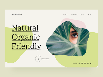 Natural Skincare landingpage minimal skincare skincareherbal typography ui webdesign