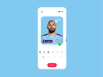 Fantasy Football | AnimatedPrototype aftereffects animated cards design flat football minimal product design sport ui ux