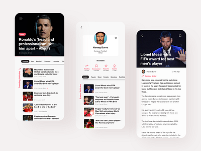 News App | Sports app design flat football minimal news product design sport typography ui ux