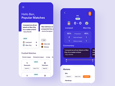 Betting App betting cards design flat football minimal product design sport typography ui ux