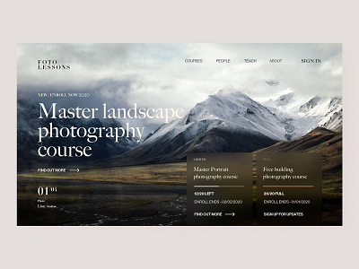 Pro Photography Course | Website Concept 2 design flat minimal photography scandinavian typography ui ux web design
