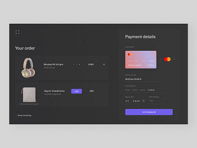 Dark Ui Checkout Process