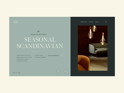 Interior Design Webpage experiment blue broken grid minimal scandinavian typography ui webdesign webpage