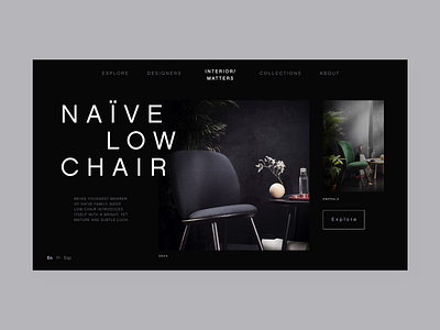 Bespoke Furniture Webpage dark dark ui design ecommerce flat furniture furniture store minimal product design typography ui ux webdesign website