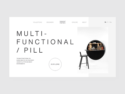 E-commerce webpage | Furniture clean design flat furniture minimal typography ui web design whitespace