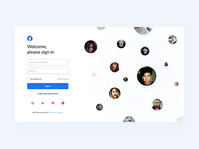 Sign In Concept | Facebook branding design facebook flat minimal product design profile page signin signup typography ui ux