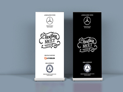 Roll Up Banner banner branding branding and identity design graphic design heritage meet mercedes benz print design roll up banner typography vector