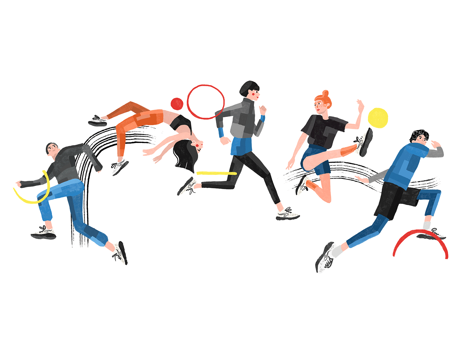 Runners animation illustration people picture sport sports