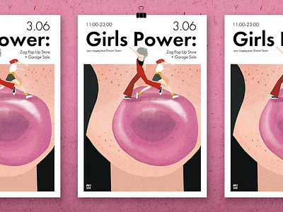 Girls Power poster girls illustration poster