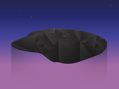 Rock - blockless sky ethereal game geometric illustrator night night sky rock sky stars