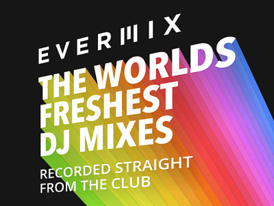 'The worlds freshest DJ mixes' 3d advert banner blend colors dj grid perspective poster rainbow retro trail