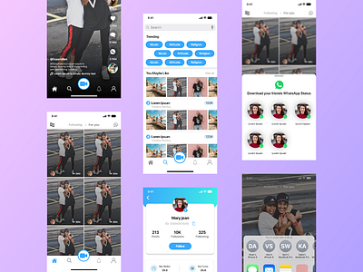 Video Status Partner App UI design mobile mobile app video status