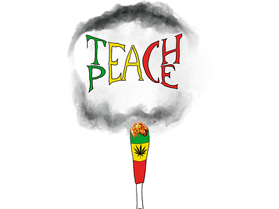 Peach tease and teach peace. illustration drawing teach peace
