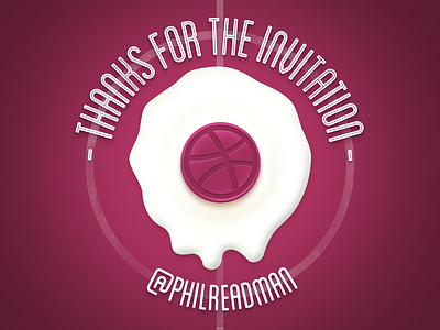 Thanks for the invitation dribbble photoshop