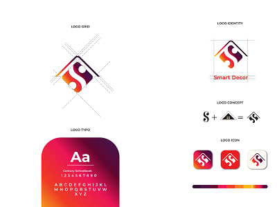 smart decor brand brand and identity brand identity designer branding corporate branding design dribbble best shot icon logo typography