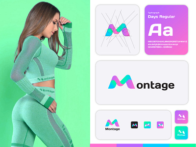 Montage Sportswear amakondo brand and identity branding corporate branding design gradient color graphic design icon iconic illustration lettermark logo logo logodesign m letter logo m logo montage sportswear ui ui ux vector