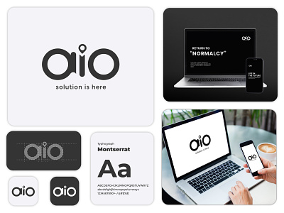 aio solution brand and identity branding corporate branding design dribbble best shot icon illustration logo ui vector