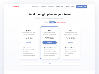 Pricing page refresh 💵 buttons cards plan plus pricing pro starter ui webdesign website